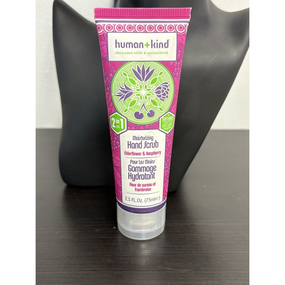 Human + Kind Moisturizing Hand Scrub, Elderflower and Raspberry, 2.5oz, SEALED